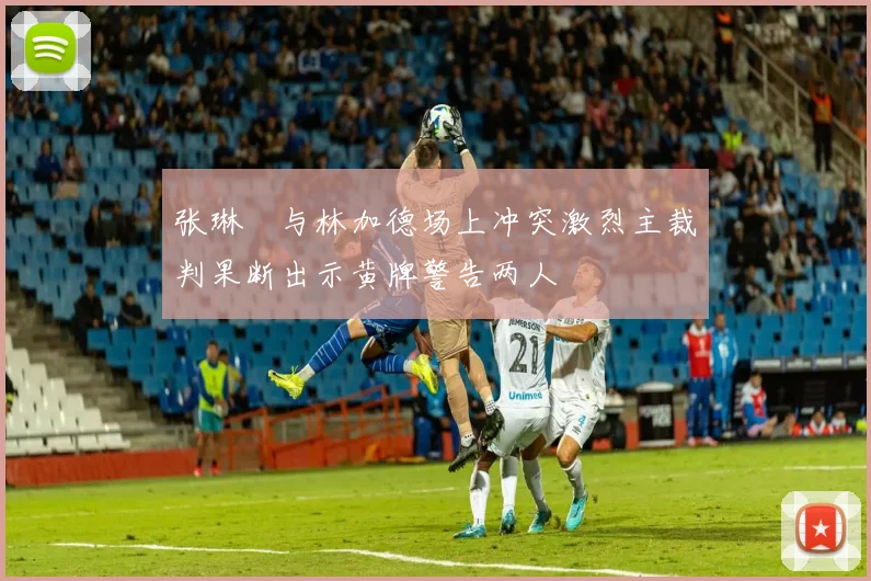 张琳芃与林加德场上冲突激烈主裁判果断出示黄牌警告两人