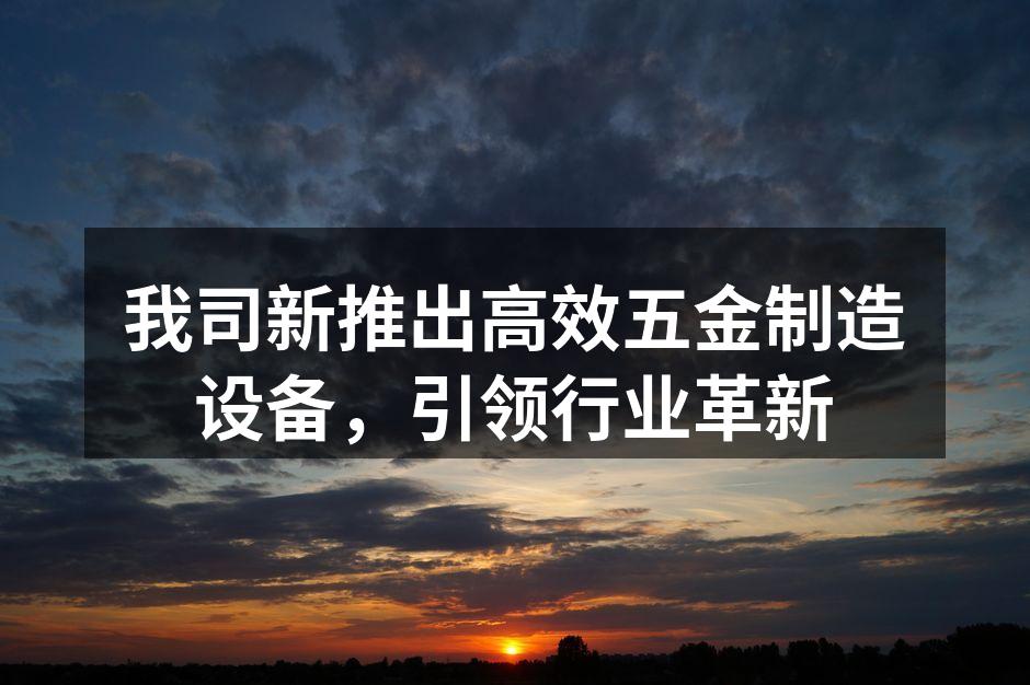 新型五金设备现场运行